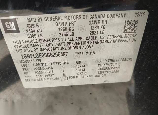 2GNFLGE30G6256497 2016 2016 Chevrolet Equinox- Ltz 9