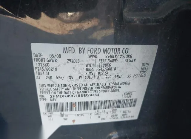 2FMDK49C18BB24364 2008 2008 Ford Edge- Limited 9