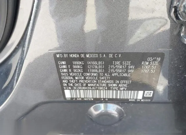 3CZRU6H39JG719624 2018 2018 Honda HR-V- LX 9