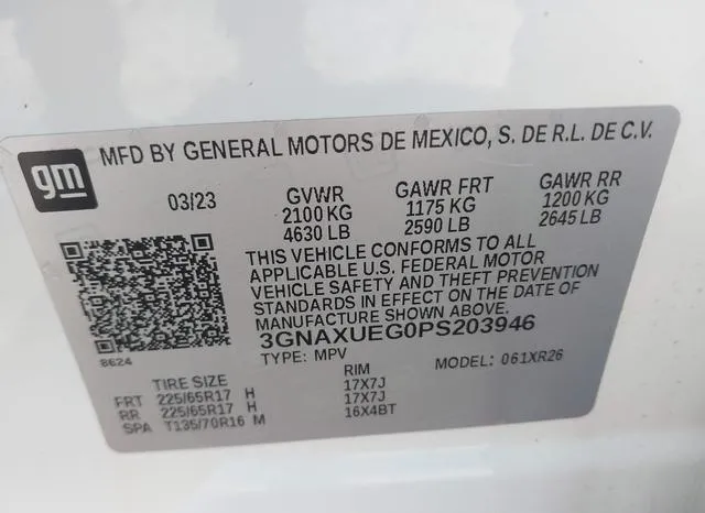 3GNAXUEG0PS203946 2023 2023 Chevrolet Equinox- Awd Lt 9