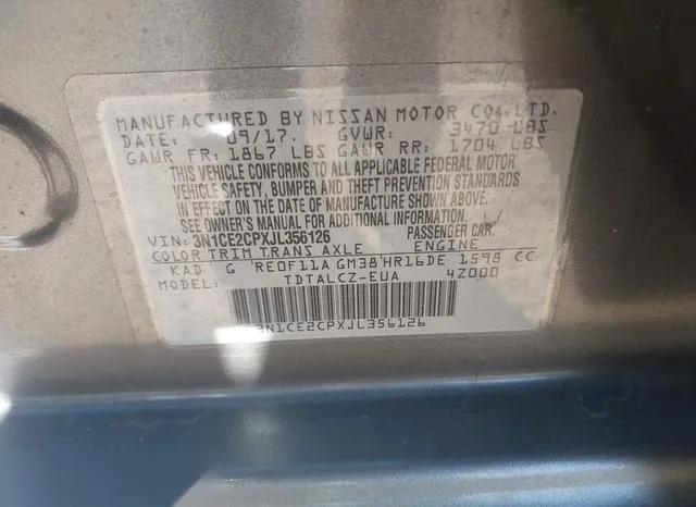 3N1CE2CPXJL356126 2018 2018 Nissan Versa- Note S 9