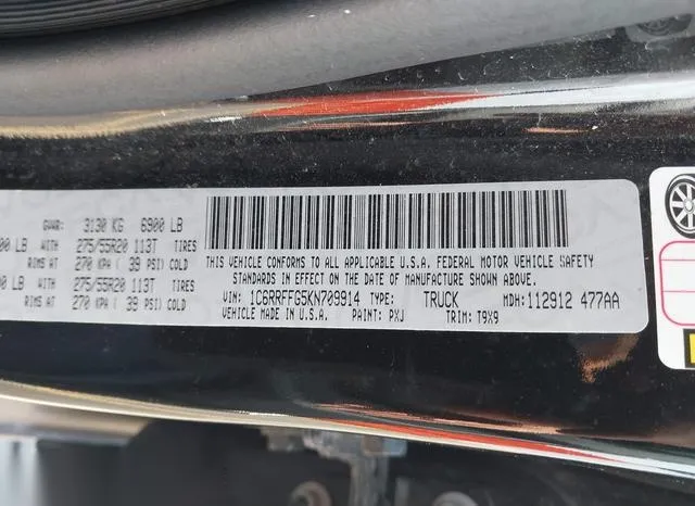 1C6RRFFG5KN709914 2019 2019 RAM 1500- Big Horn/Lone Star  4 9