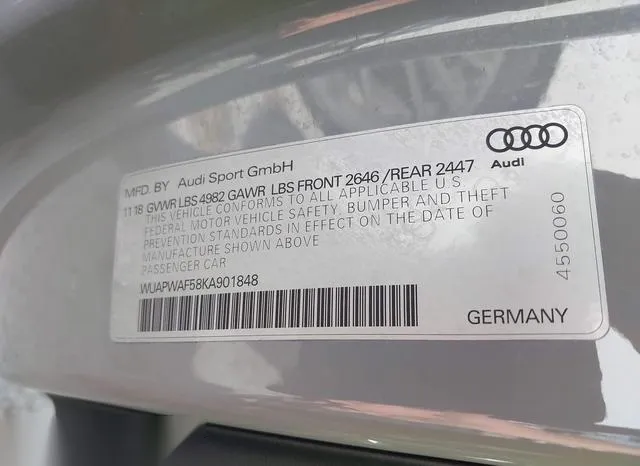 WUAPWAF58KA901848 2019 2019 Audi RS5- 2-9T 9