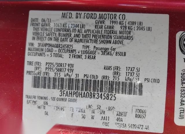 3FAHP0HA0BR345825 2011 2011 Ford Fusion- SE 9