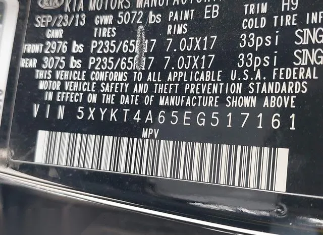 5XYKT4A65EG517161 2014 2014 KIA Sorento- LX 9