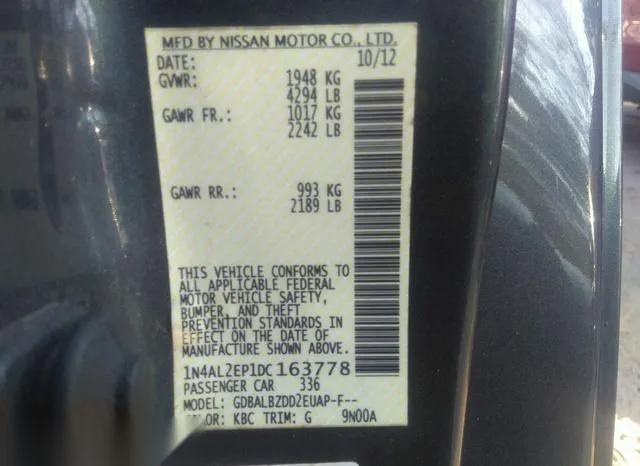 1N4AL2EP1DC163778 2013 2013 Nissan Altima- 2-5 S 9