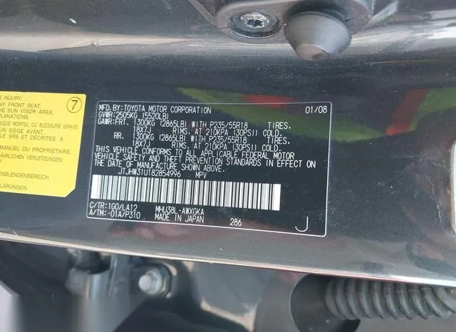 JTJHW31U182854996 2008 2008 Lexus RX- 400H 9