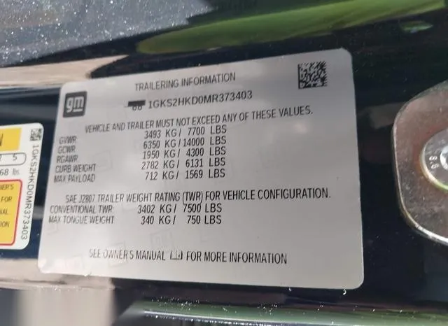 1GKS2HKD0MR373403 2021 2021 GMC Yukon- XI 4Wd At4 9