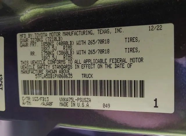 5TFLA5DB1PX068635 2023 2023 Toyota Tundra- SR5 9