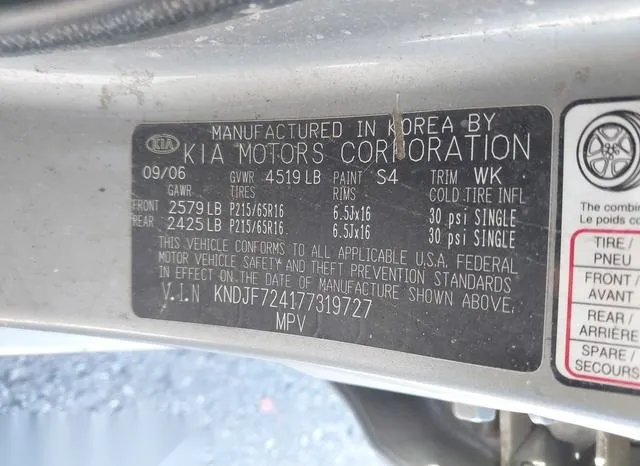 KNDJF724177319727 2007 2007 KIA Sportage- LX 9