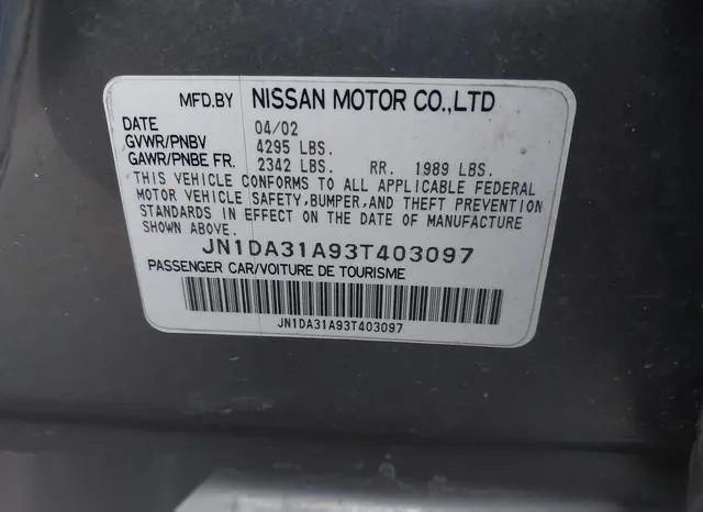 JN1DA31A93T403097 2003 2003 Nissan Maxima- SE 9