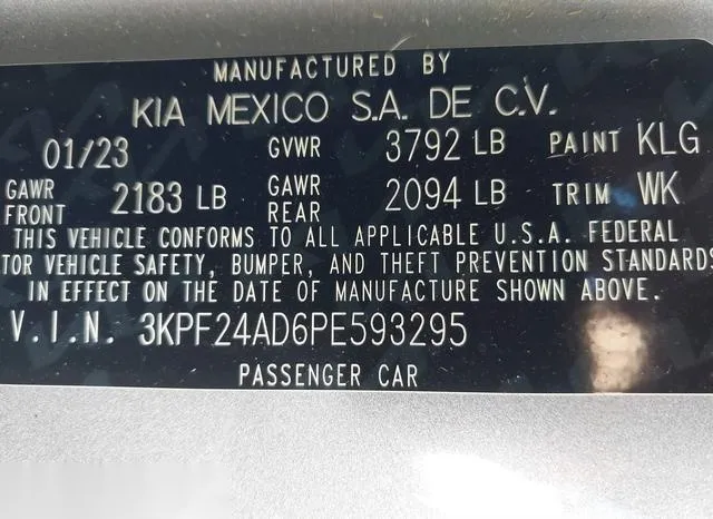 3KPF24AD6PE593295 2023 2023 KIA Forte- Lxs 9