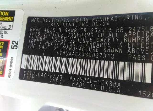 4T1DAACKXSU027313 2025 2025 Toyota Camry- SE 9