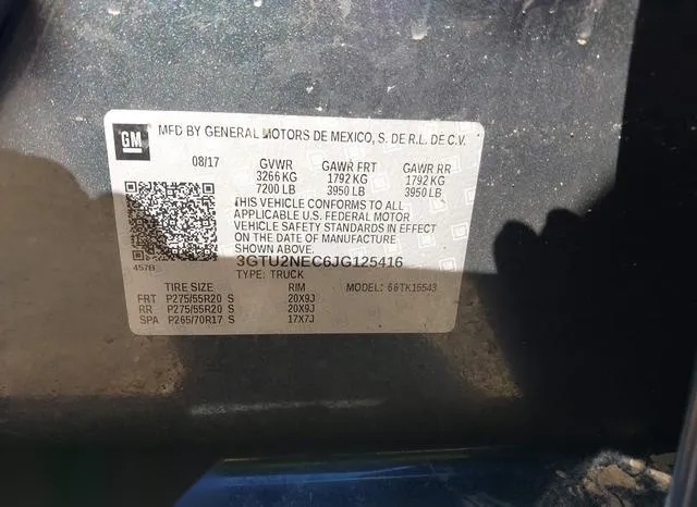 3GTU2NEC6JG125416 2018 2018 GMC Sierra- 1500 Slt 9