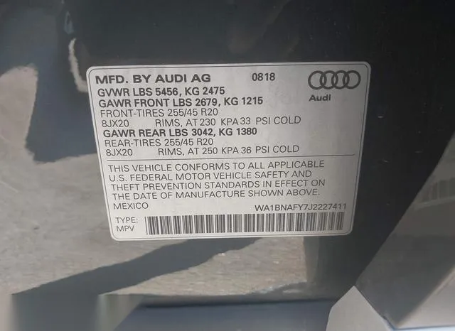 WA1BNAFY7J2227411 2018 2018 Audi Q5- 2-0T Premium/2-0T Tech 9