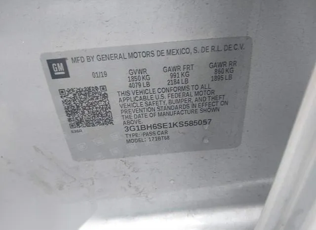 3G1BH6SE1KS585057 2019 2019 Chevrolet Cruze- Diesel 9