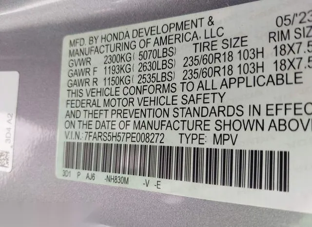 7FARS5H57PE008272 2023 2023 Honda CR-V- Hybrid Sport 9