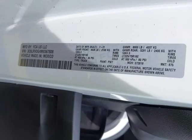 3C6LRVDG4ME567808 2021 2021 RAM Promaster- 2500 High Roof 1 9