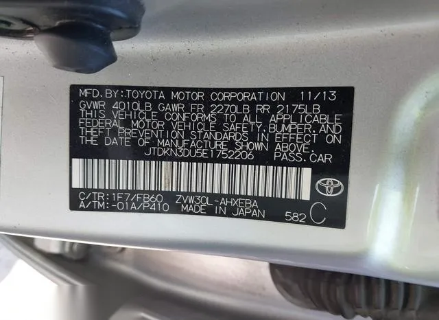 JTDKN3DU5E1752206 2014 2014 Toyota Prius- Three 9