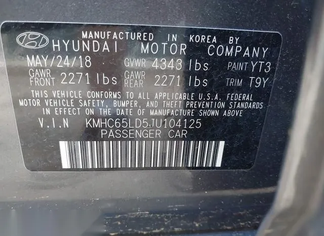 KMHC65LD5JU104125 2018 2018 Hyundai Ioniq- Plug-In Hybrid 9