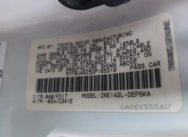 5YFBU4EE5DP165319 2013 2013 Toyota Corolla- S 9