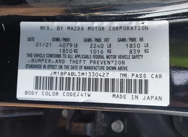 JM1BPABL5M1330427 2021 2021 Mazda 3- Select 9