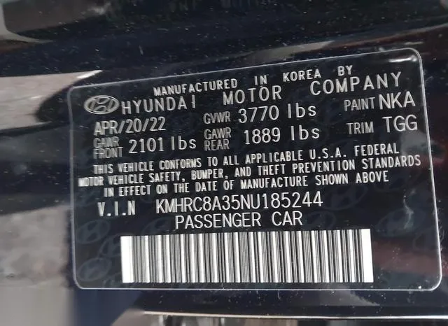 KMHRC8A35NU185244 2022 2022 Hyundai Venue- Sel 9