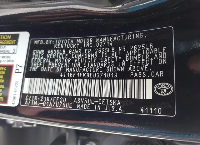 4T1BF1FK8EU371019 2014 2014 Toyota Camry- SE 9