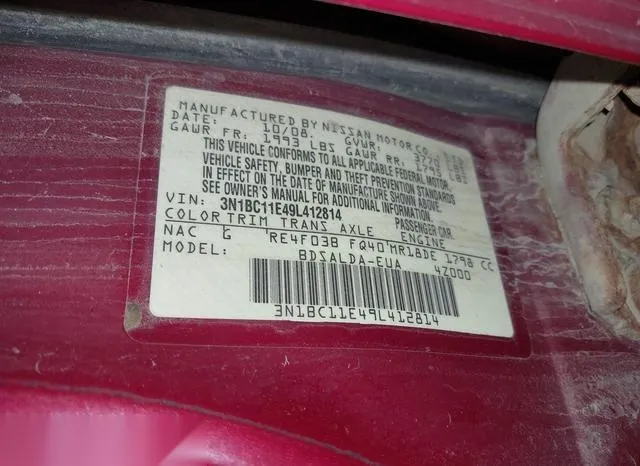 3N1BC11E49L412814 2009 2009 Nissan Versa- 1-8S 9