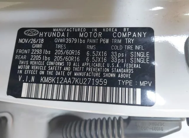 KM8K12AA7KU271959 2019 2019 Hyundai Kona- SE 9