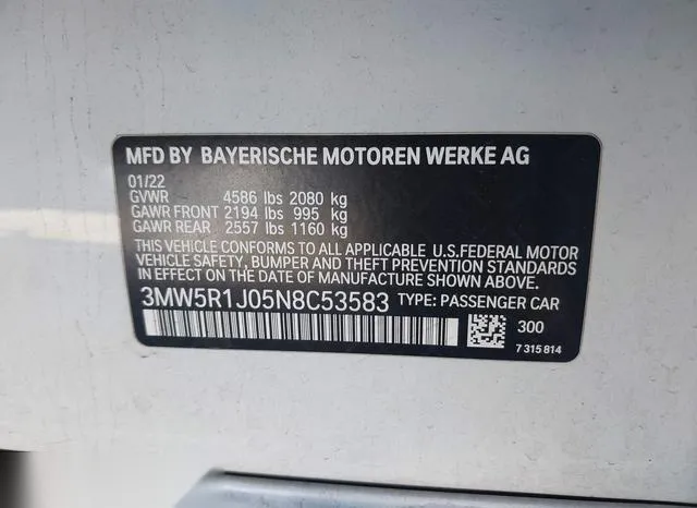 3MW5R1J05N8C53583 2022 2022 BMW 3 Series- 330I 9