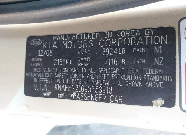 KNAFE221695653913 2009 2009 KIA Spectra- EX 9