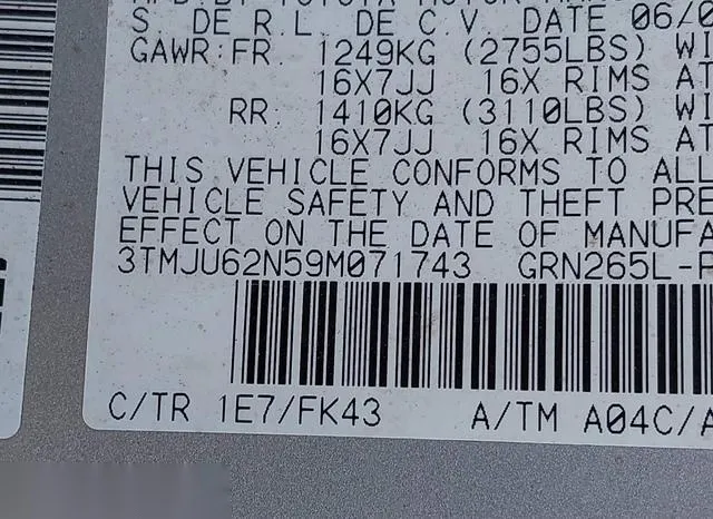 3TMJU62N59M071743 2009 2009 Toyota Tacoma- Prerunner 9