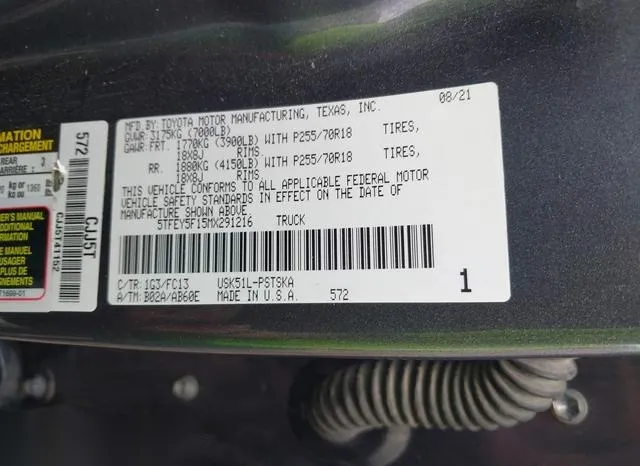 5TFEY5F15MX291216 2021 2021 Toyota Tundra- SR5 9