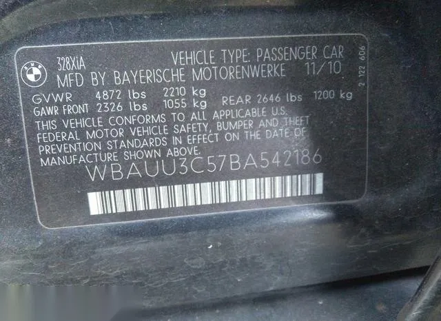 WBAUU3C57BA542186 2011 2011 BMW 3 Series- 328I Xdrive 9