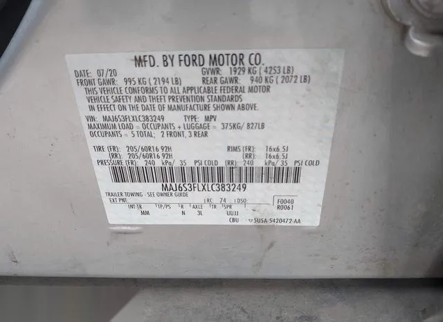 MAJ6S3FLXLC383249 2020 2020 Ford Ecosport- S 9