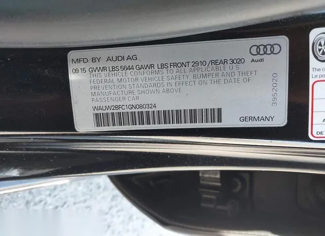 WAUW2BFC1GN080324 2016 2016 Audi S7- 4-0T 9