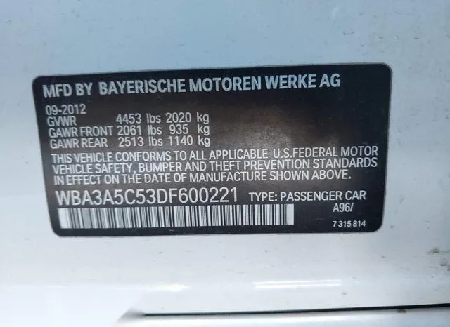 WBA3A5C53DF600221 2013 2013 BMW 3 Series- 328I 9