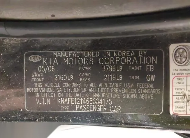 KNAFE121465334175 2006 2006 KIA Spectra- Ex/Lx/Sx 9