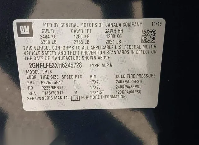 2GNFLFE3XH6245728 2017 2017 Chevrolet Equinox- LT 9