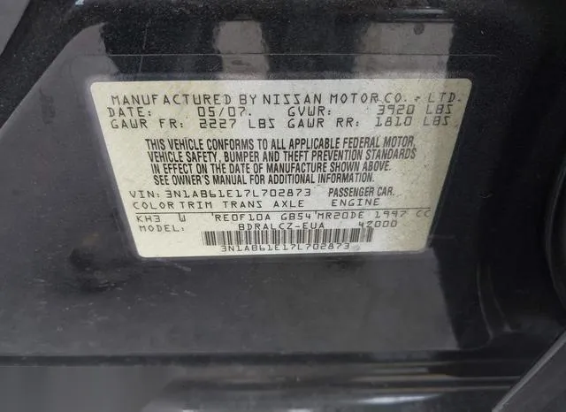 3N1AB61E17L702873 2007 2007 Nissan Sentra- 2-0 9