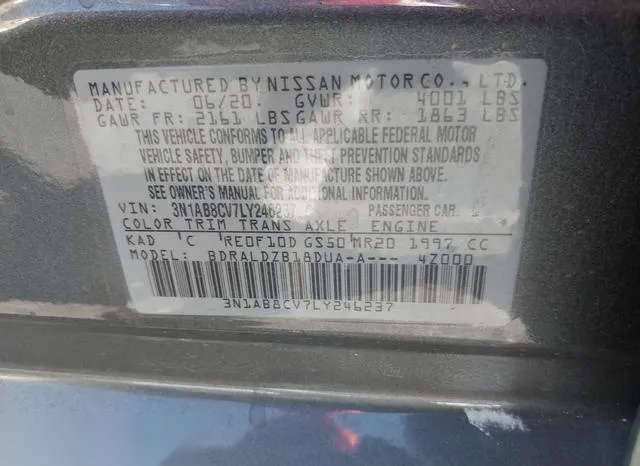 3N1AB8CV7LY246237 2020 2020 Nissan Sentra- Sv Xtronic Cvt 9