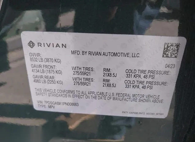 7PDSGABA1PN008663 2023 2023 Rivian R1S- Adventure 9