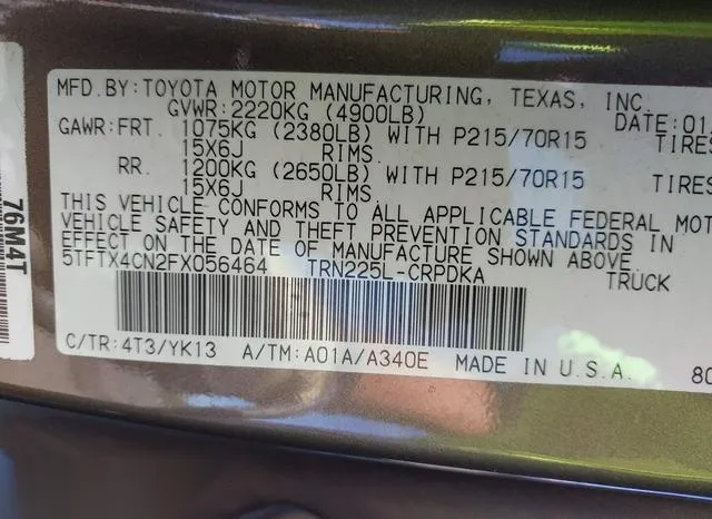 5TFTX4CN2FX056464 2015 2015 Toyota Tacoma 9