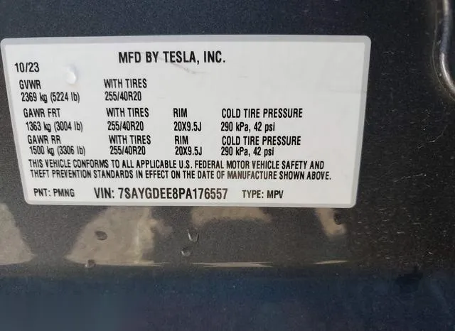 7SAYGDEE8PA176557 2023 2023 Tesla Model Y- Awd/Long Range D 9