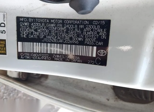 JTDZN3EU4FJ026996 2015 2015 Toyota Prius- V Five/Four/Three 9