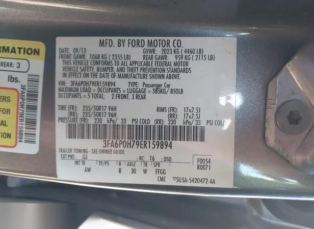 3FA6P0H79ER159894 2014 2014 Ford Fusion- SE 9