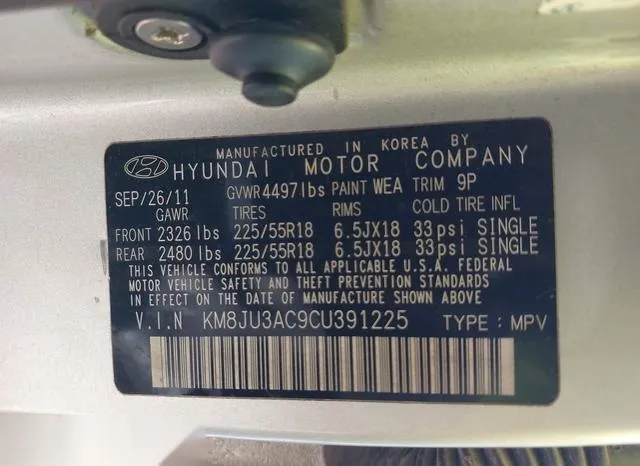 KM8JU3AC9CU391225 2012 2012 Hyundai Tucson- Limited 9