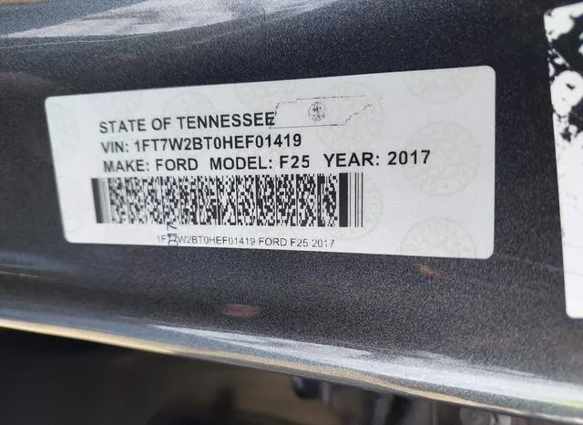 1FT7W2BT0HEF01419 2017 2017 Ford F-250- Platinum 9