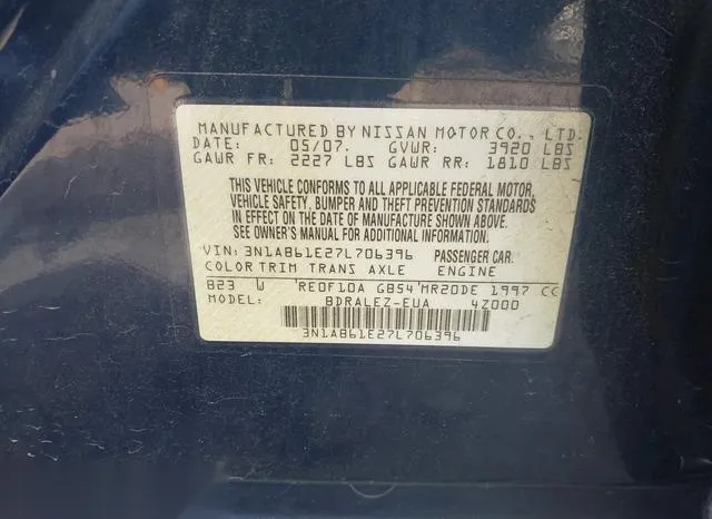 3N1AB61E27L706396 2007 2007 Nissan Sentra- 2-0S 9